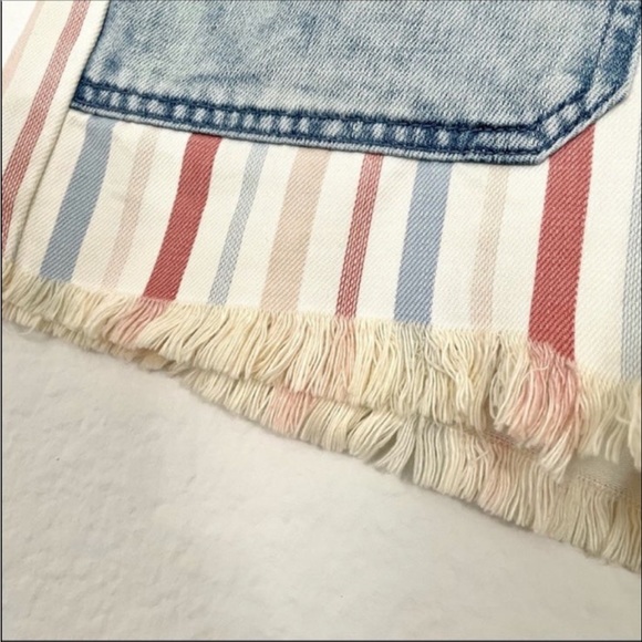 American Eagle White Striped Mom Shorts - Picture 10 of 12